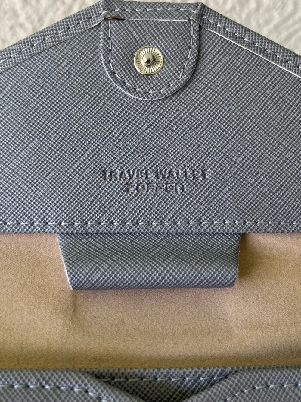 ZOPPEN Gray RFID Travel Passport Wallet Document Organizer Holder